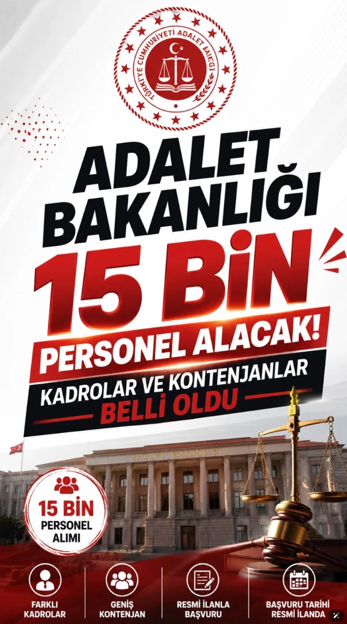 Adalet Teşkilatına 15 Bin Sözleşmeli Personel Alımı
