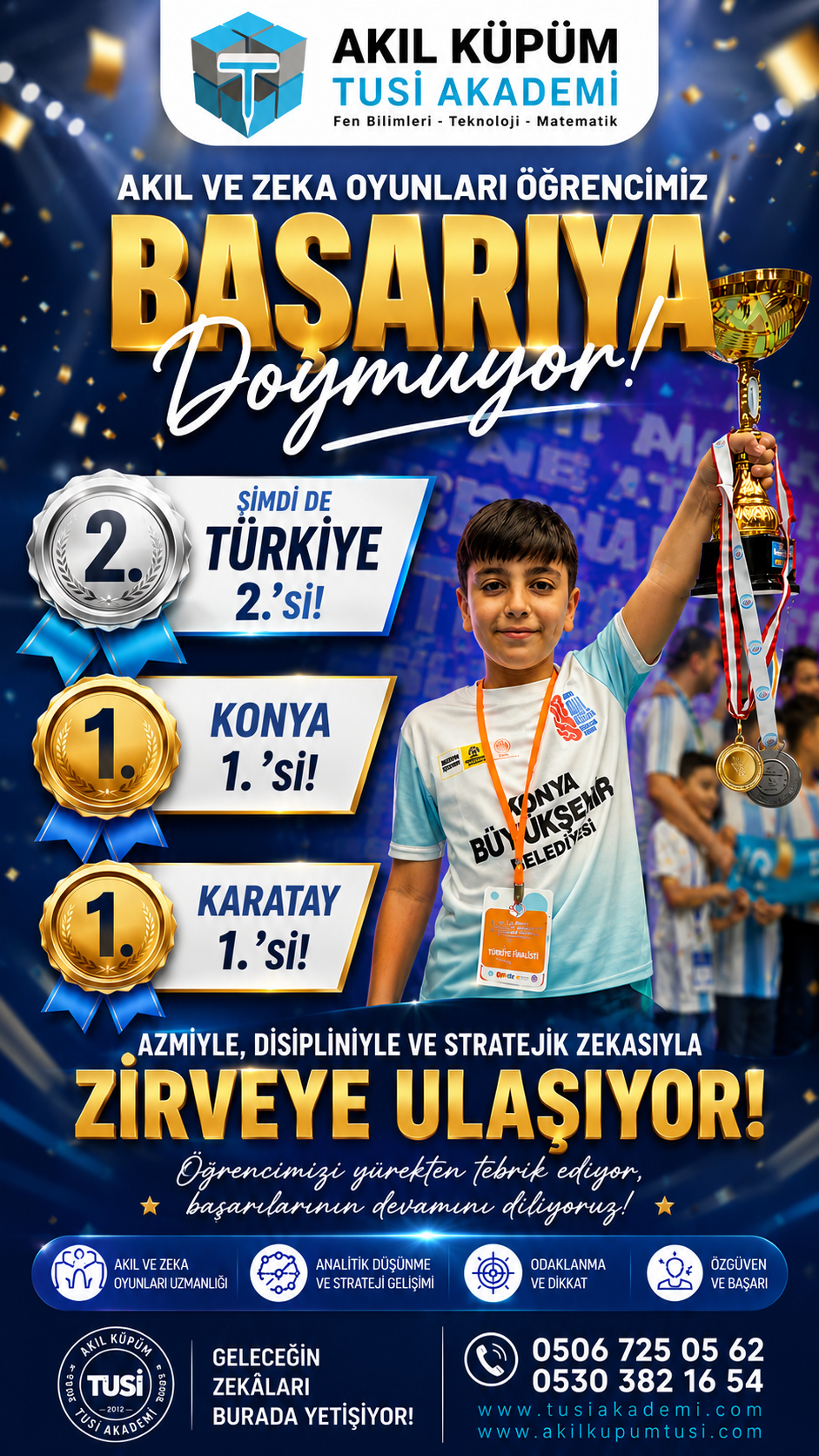 Akıl Küpüm Tusi Akademi Türkiye Derecesiyle Konya'nın Gururu Oldu