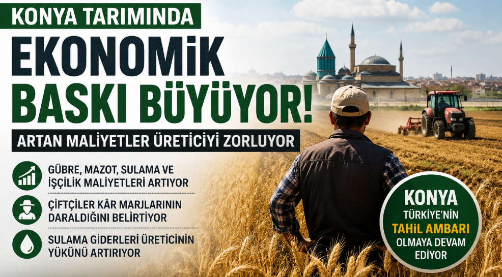 Konya Tarımında Ekonomik Baskı Büyüyor: Artan Maliyetler Üreticiyi Zorluyor
