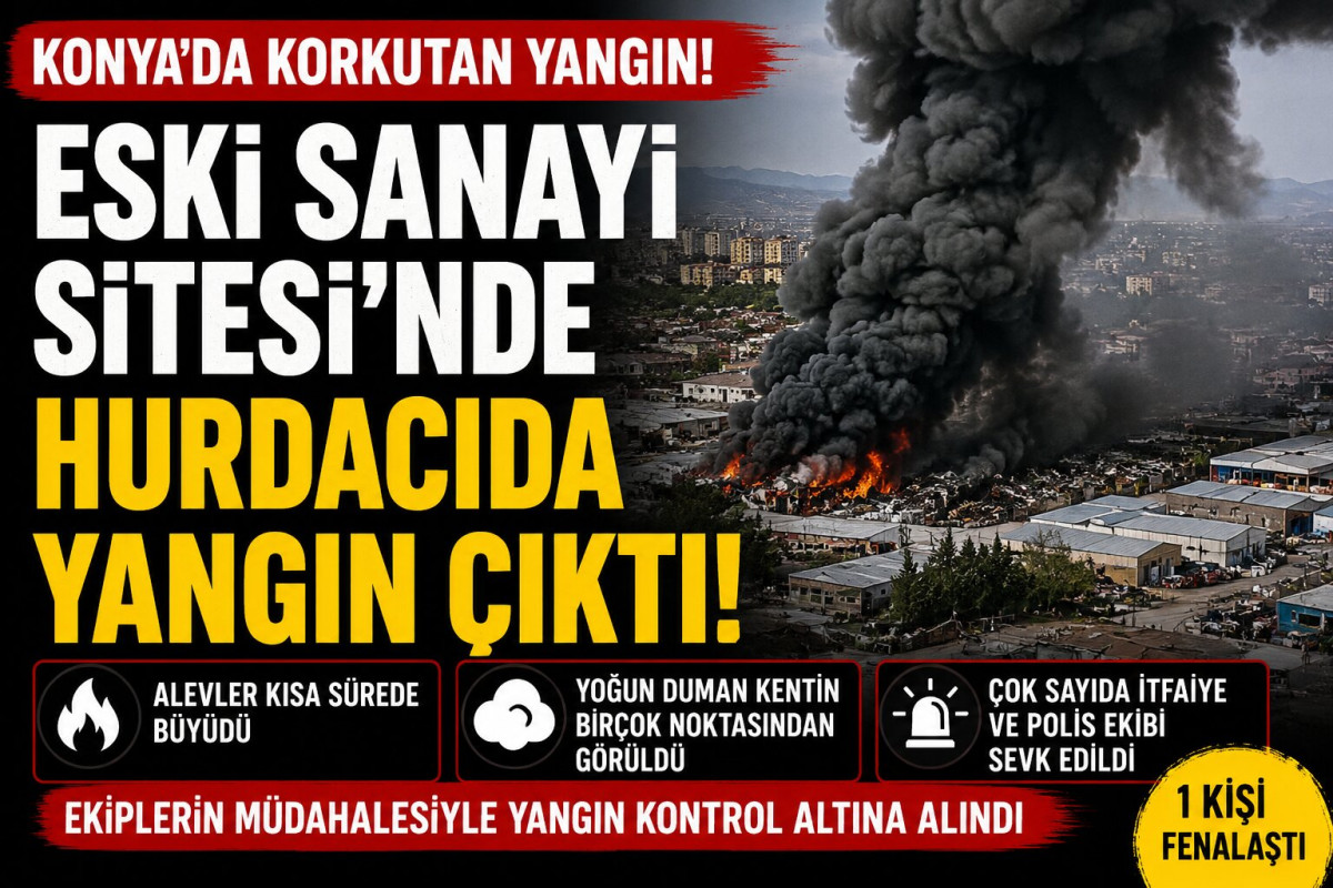 Konya Eski Sanayi Sitesi'nde hurdacıda yangın paniği